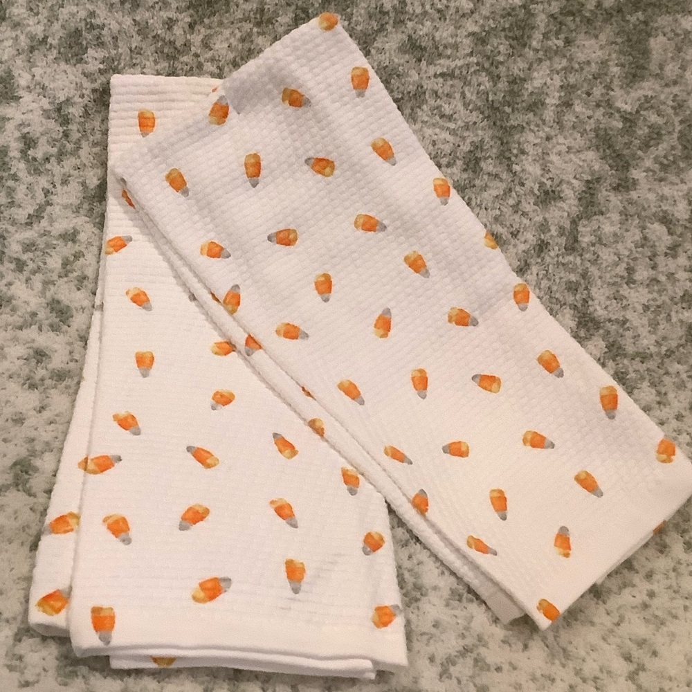 Kitchen Aid Candy Corn Designer Kitchen Towels Set of 2, NWT Cotton 16x28” - Picture 9 of 12